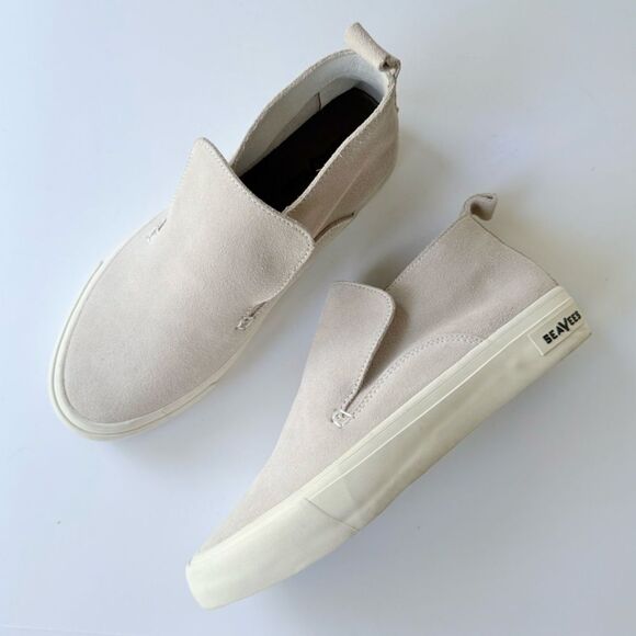 SeaVees Huntington Middie Suede Sneaker in Oyster / Light Gray Size 8.5 - Picture 1 of 16